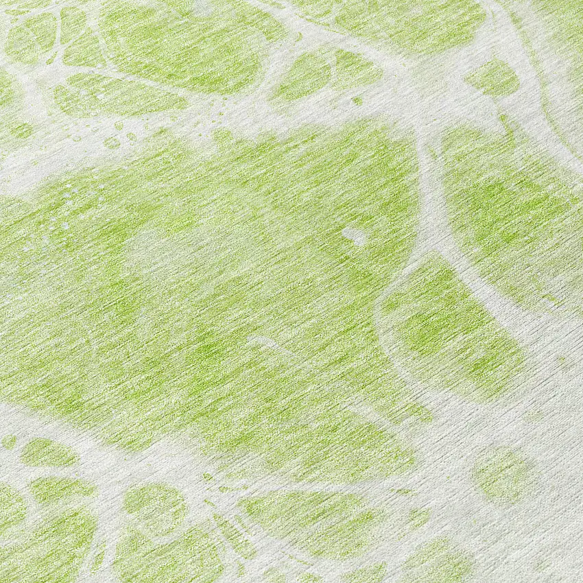 8' Artichoke Green And Ivory Round Nautical Washable Indoor Outdoor Area Rug Photo 8