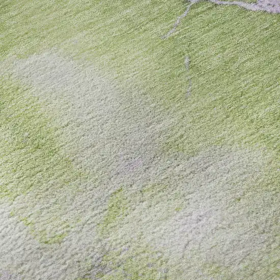 8' Artichoke Green And Lavender Abstract Washable Round Rug With UV Protection Photo 8