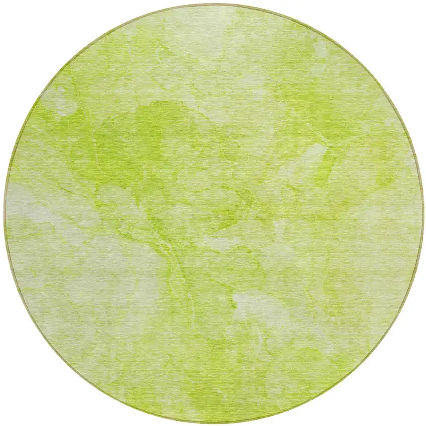 8' Artichoke Green And Lime Green Round Nautical Washable Indoor Outdoor Area Rug Photo 2