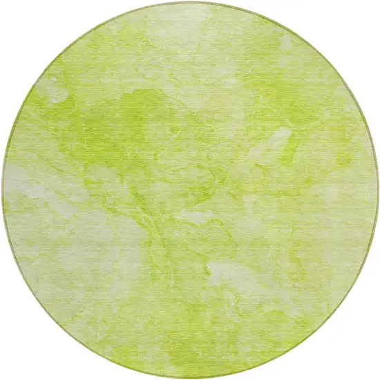 8' Artichoke Green And Lime Green Round Nautical Washable Indoor Outdoor Area Rug Photo 2