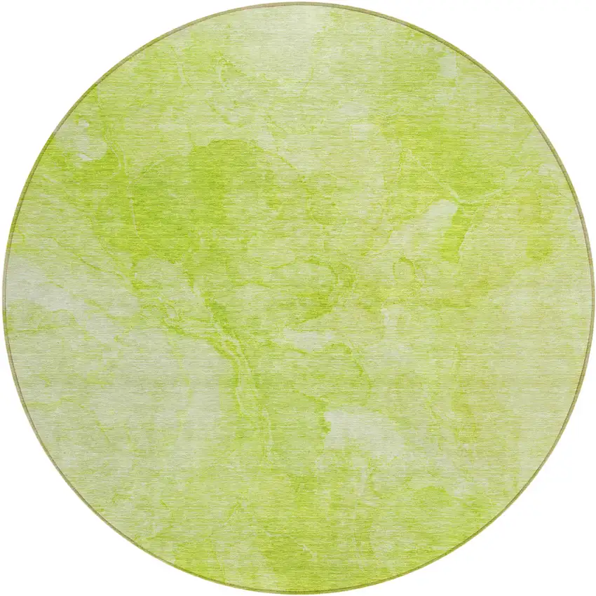 8' Artichoke Green And Lime Green Round Nautical Washable Indoor Outdoor Area Rug Photo 2