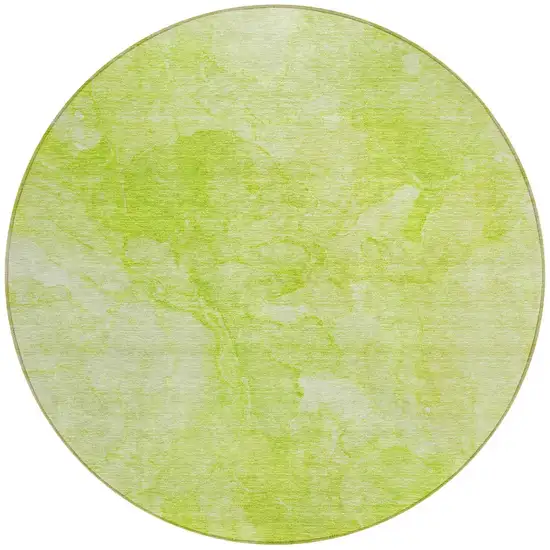 8' Artichoke Green And Lime Green Round Nautical Washable Indoor Outdoor Area Rug Photo 5