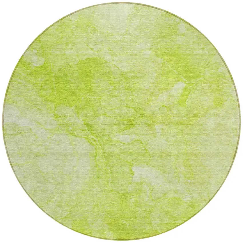 8' Artichoke Green And Lime Green Round Nautical Washable Indoor Outdoor Area Rug Photo 5