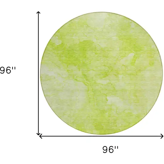 8' Artichoke Green And Lime Green Round Nautical Washable Indoor Outdoor Area Rug Photo 3