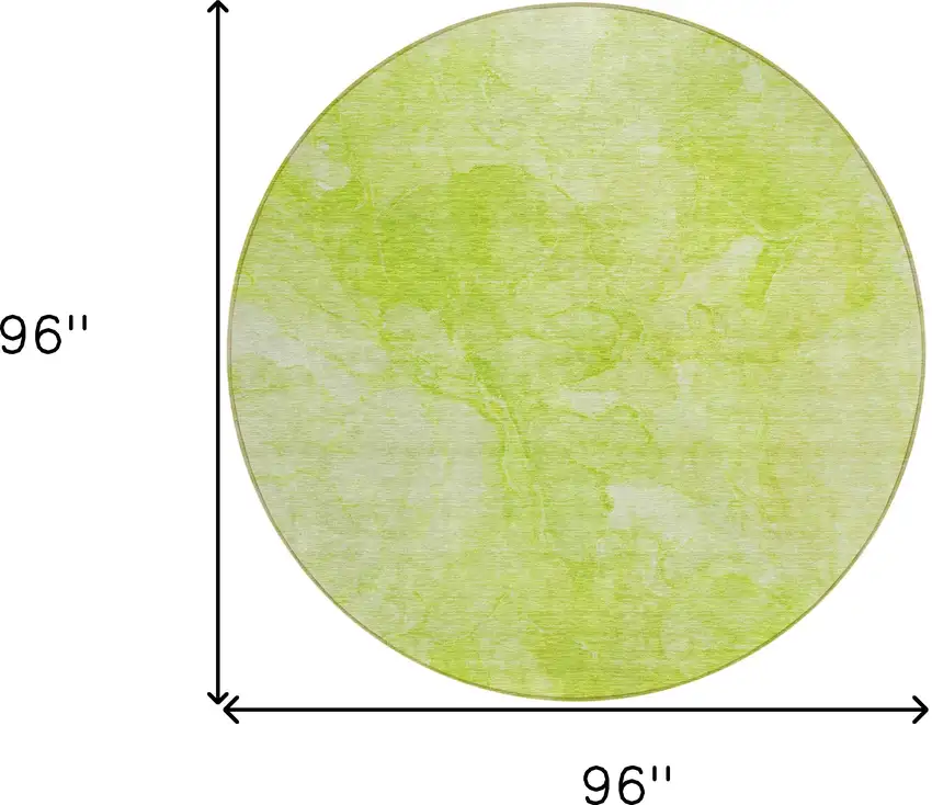 8' Artichoke Green And Lime Green Round Nautical Washable Indoor Outdoor Area Rug Photo 3