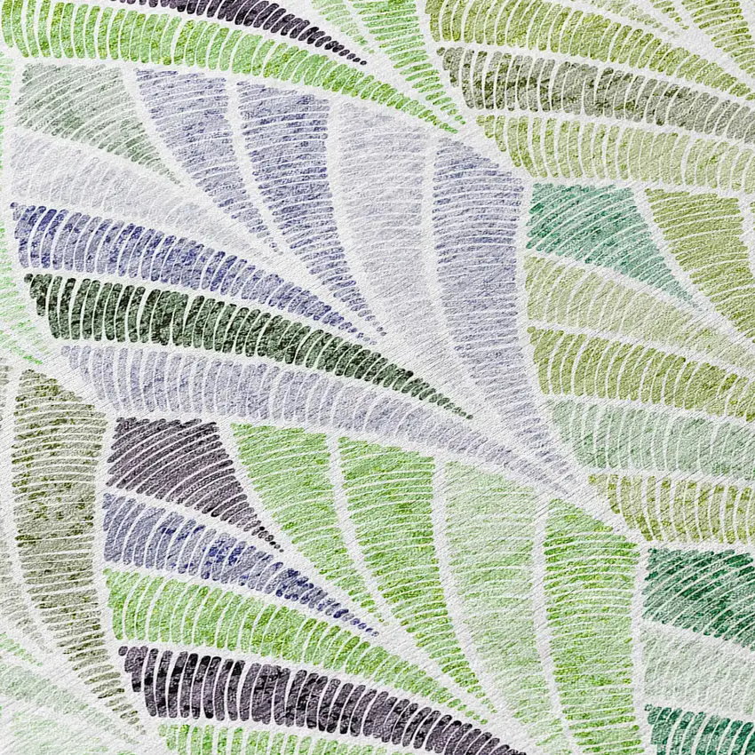8' Artichoke Green And Mint Green Round Geometric Washable Indoor Outdoor Area Rug Photo 5
