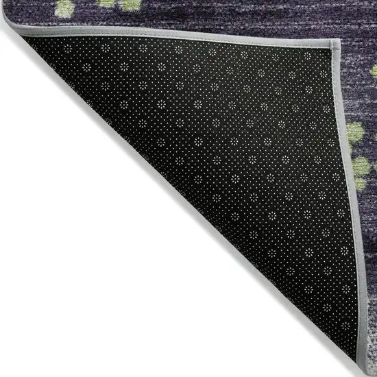 8' Artichoke Green And Purple Round Geometric Washable Indoor Outdoor Area Rug Photo 9