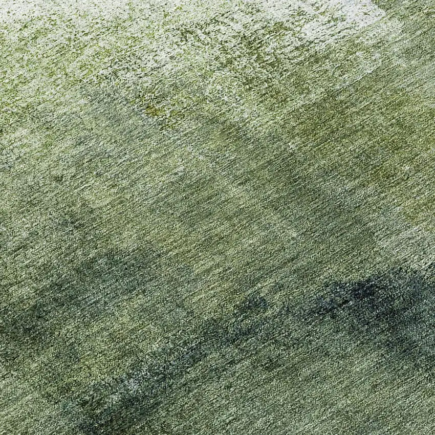 8' Artichoke Green And Sage Round Abstract Washable Indoor Outdoor Area Rug Photo 8