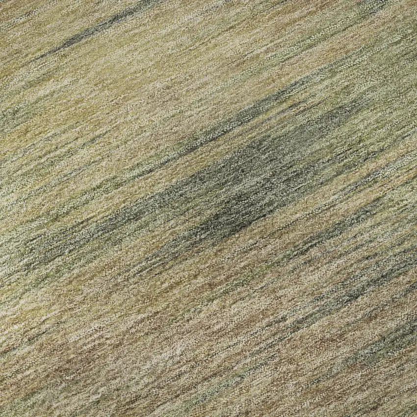 8' Artichoke Green Gold And Copper Abstract Washable Round Rug With UV Protection Photo 9