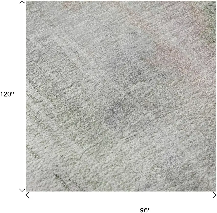 8' Artichoke Green Gray And Purple Abstract Washable Area Rug With UV Protection Photo 8