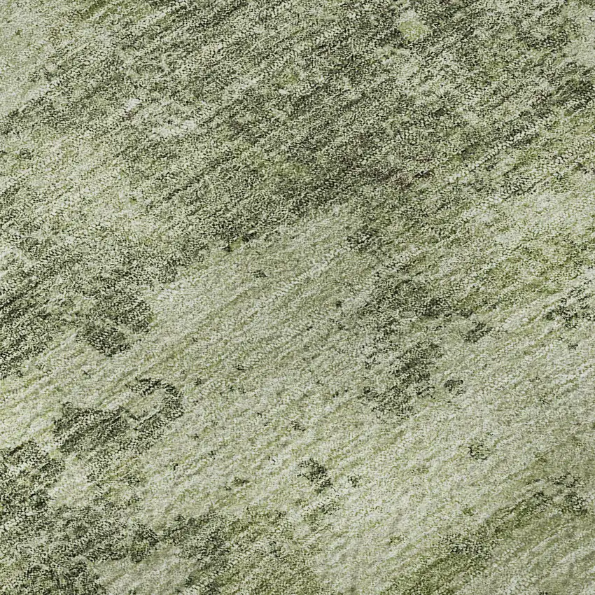 8' Artichoke Green Gray And Taupe Abstract Washable Round Rug With UV Protection Photo 9