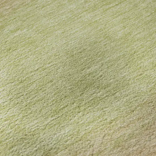 8' Artichoke Green Ivory And Beige Striped Washable Area Rug With UV Protection Photo 1