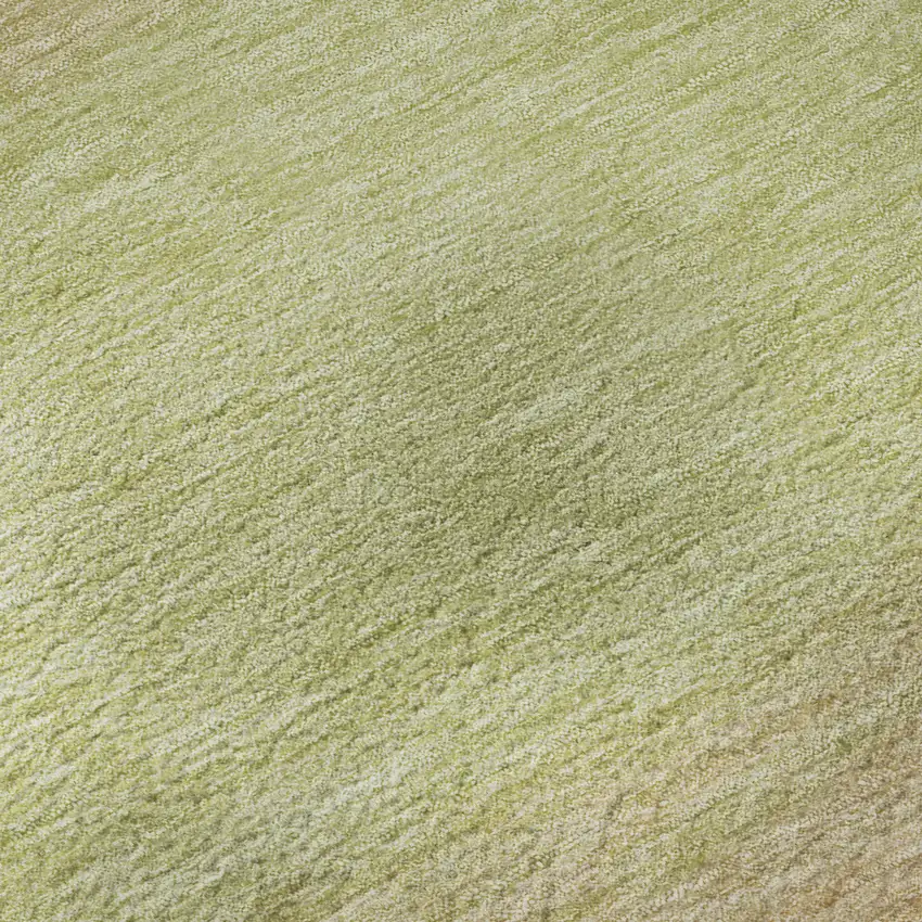 8' Artichoke Green Ivory And Beige Striped Washable Area Rug With UV Protection Photo 1