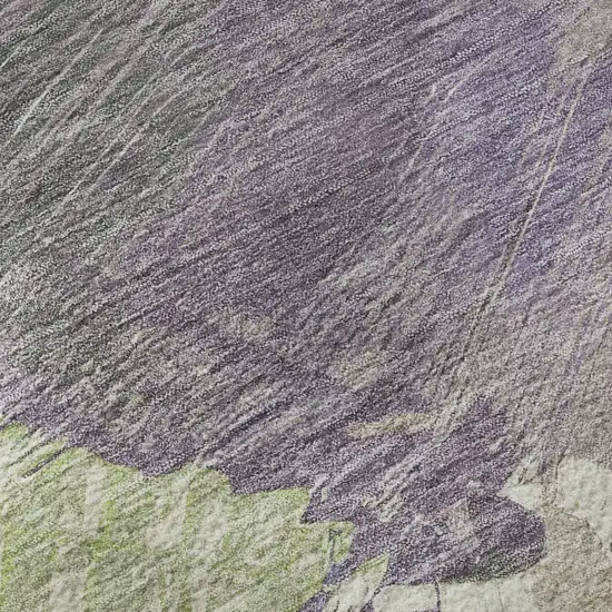 8' Artichoke Green Ivory And Taupe Abstract Washable Area Rug With UV Protection Photo 9