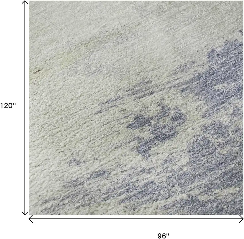 8' Artichoke Green Lavender And Ivory Abstract Washable Area Rug With UV Protection Photo 9