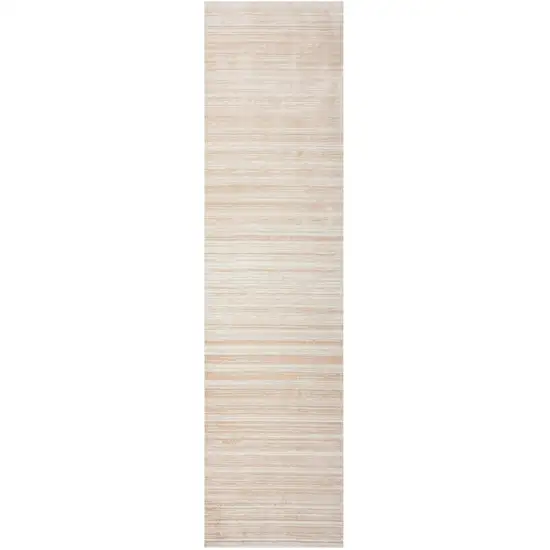 8' Beige Abstract Distressed Runner Rug Photo 1