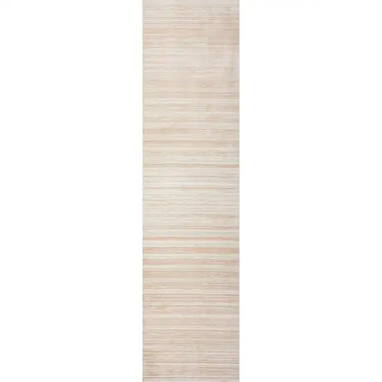8' Beige Abstract Distressed Runner Rug Photo 3