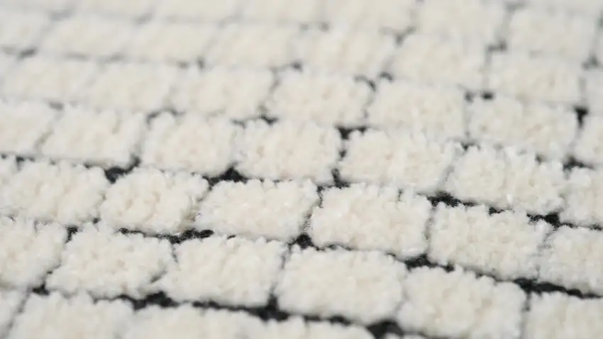 8' Beige And Black Checkered Area Rug Photo 7