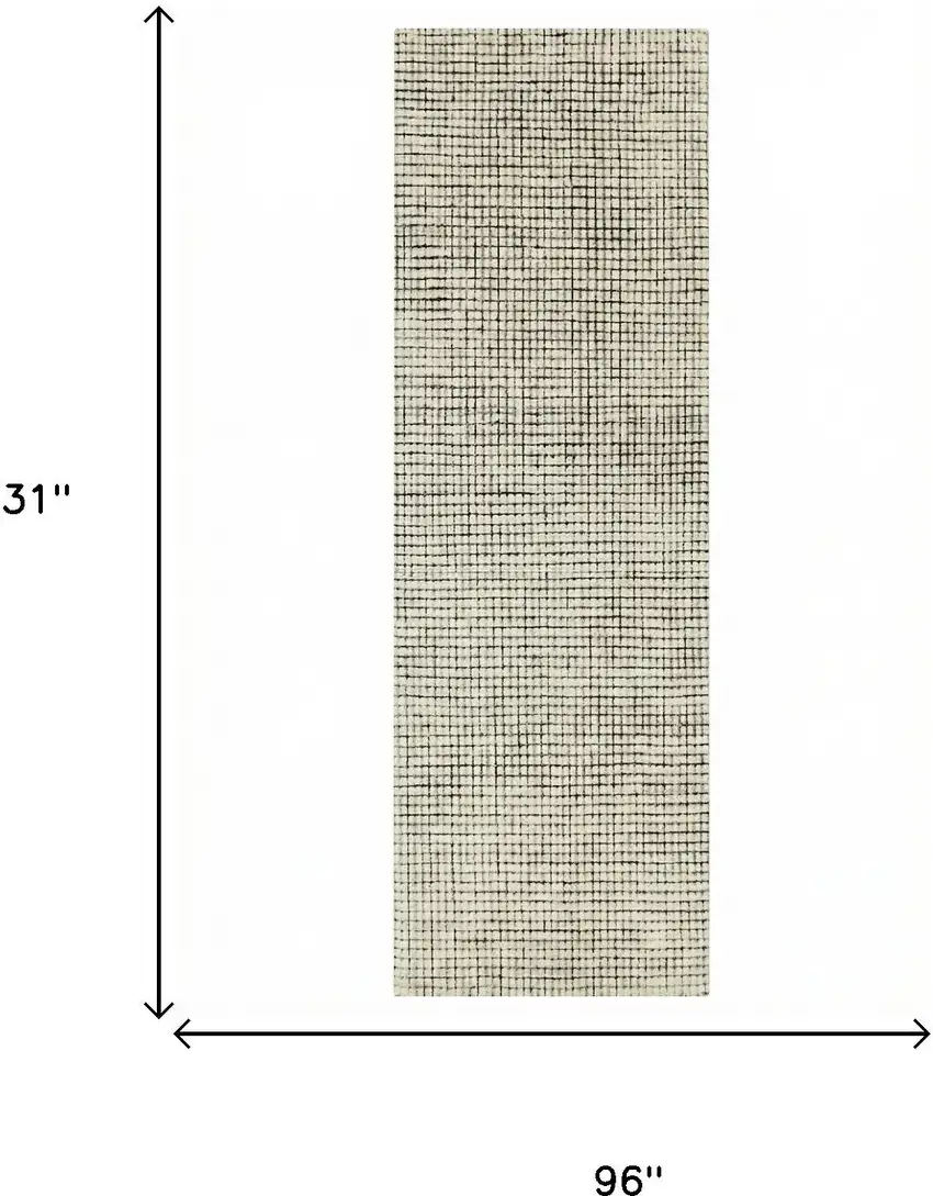 8' Beige And Black Checkered Area Rug Photo 9