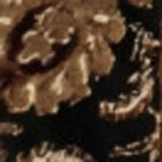 12' Beige And Black Oriental Runner Rug Photo 2