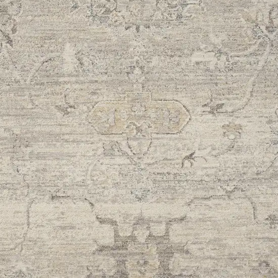 6' Beige And Blue Abstract Round Rug Photo 7