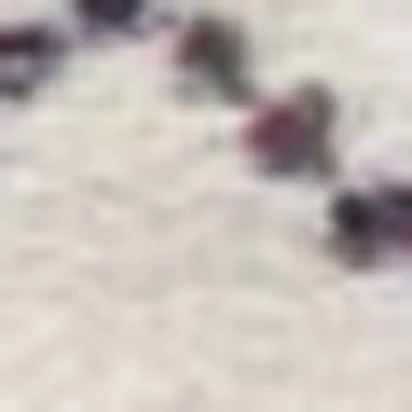 7' Beige And Blue Abstract Runner Rug Photo 5