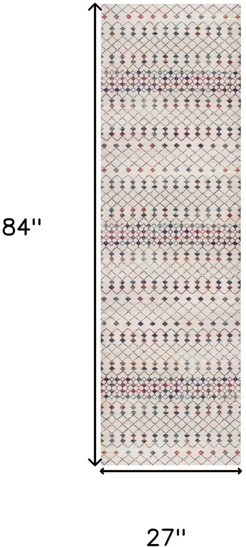 7' Beige And Blue Abstract Runner Rug Photo 3