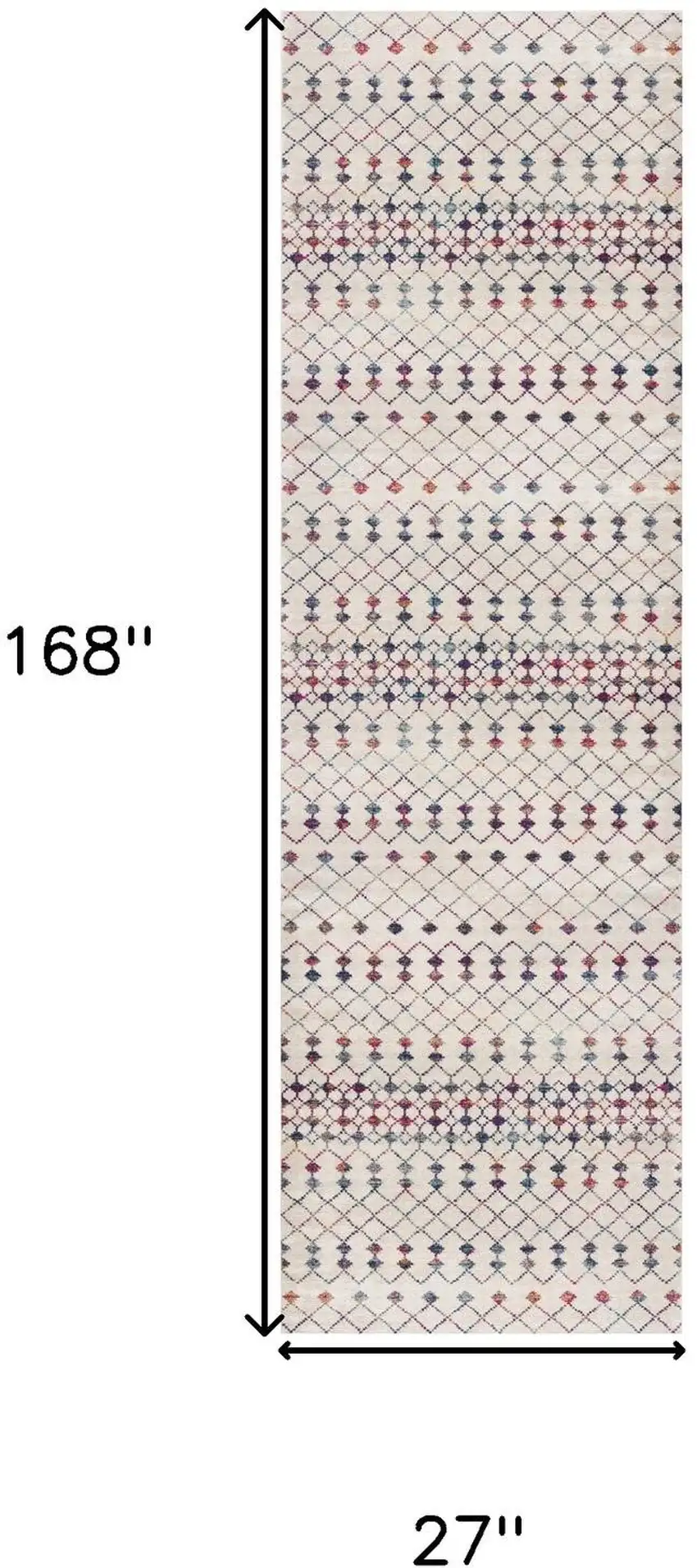 14' Beige And Blue Abstract Runner Rug Photo 6