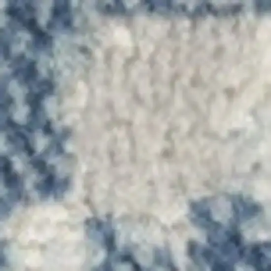 8' Beige And Blue Abstract Runner Rug Photo 8