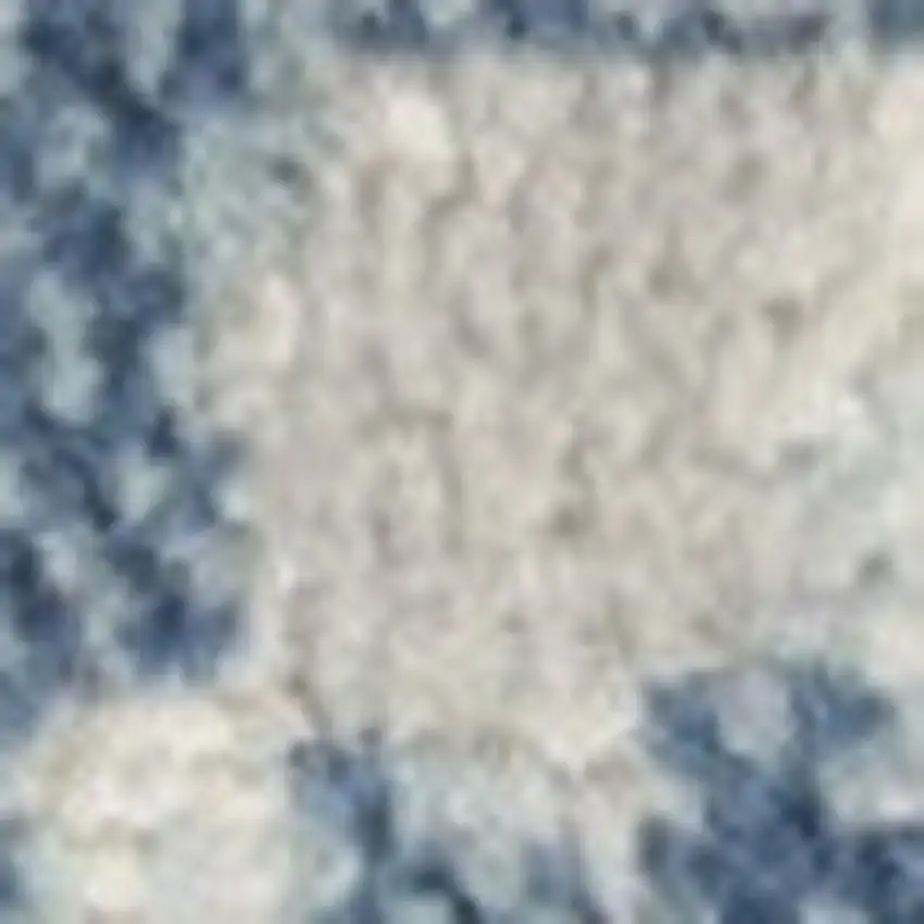 8' Beige And Blue Abstract Runner Rug Photo 8