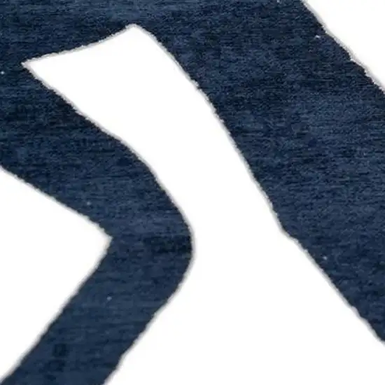 8' Beige And Blue Abstract Washable Round Rug With UV Protection Photo 9