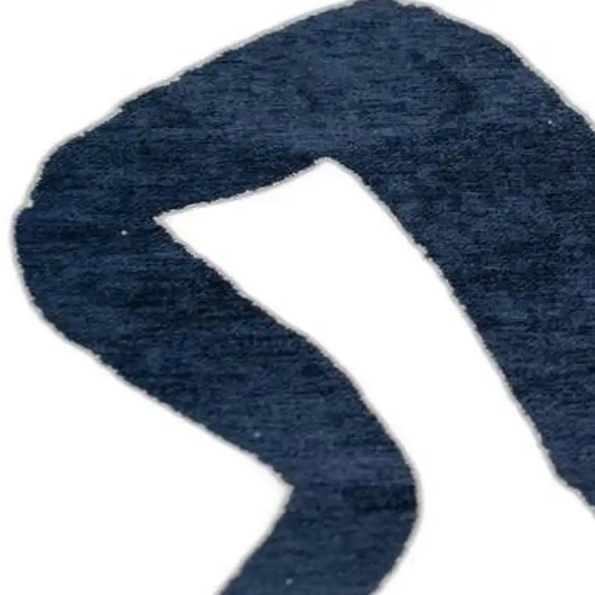 8' Beige And Blue Abstract Washable Round Rug With UV Protection Photo 2