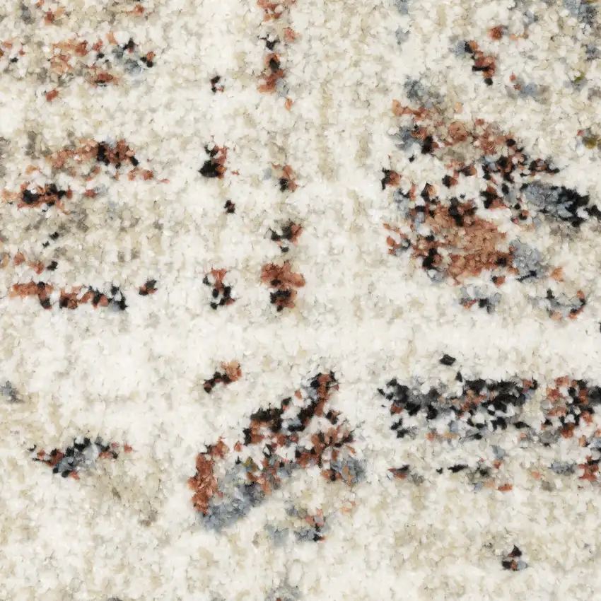 7' Beige And Blue Geometric Runner Rug Photo 9