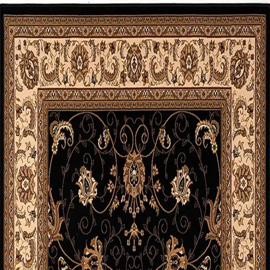 6' Beige And Blue Oriental Runner Rug Photo 6