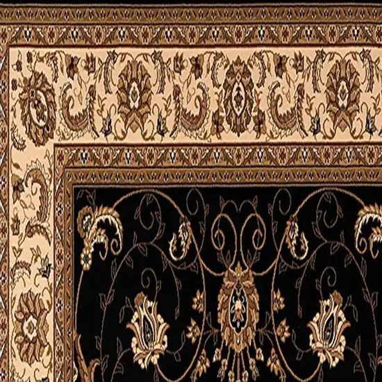 6' Beige And Blue Oriental Runner Rug Photo 3