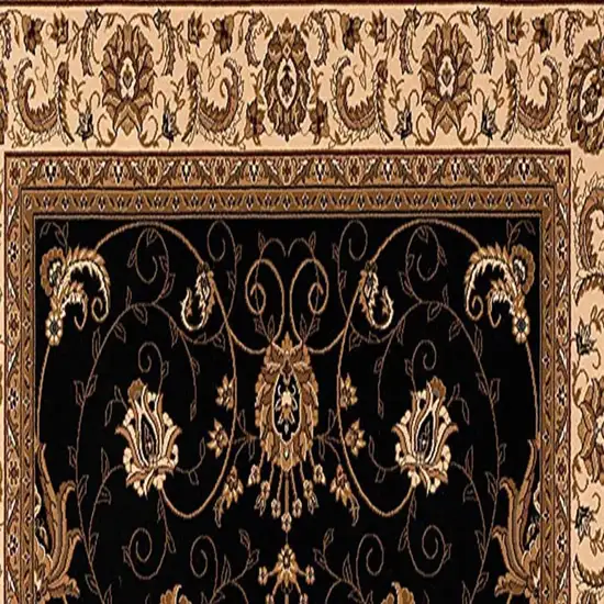 6' Beige And Blue Oriental Runner Rug Photo 5