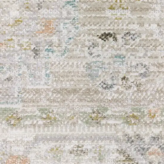 8' Beige And Blue Oriental Runner Rug Photo 8