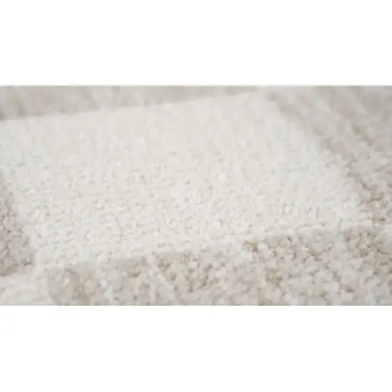 8' Beige And Brown Checkered Area Rug Photo 7
