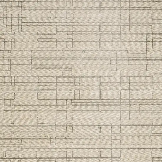 8' Beige And Brown Geometric Runner Rug With Fringe Photo 9