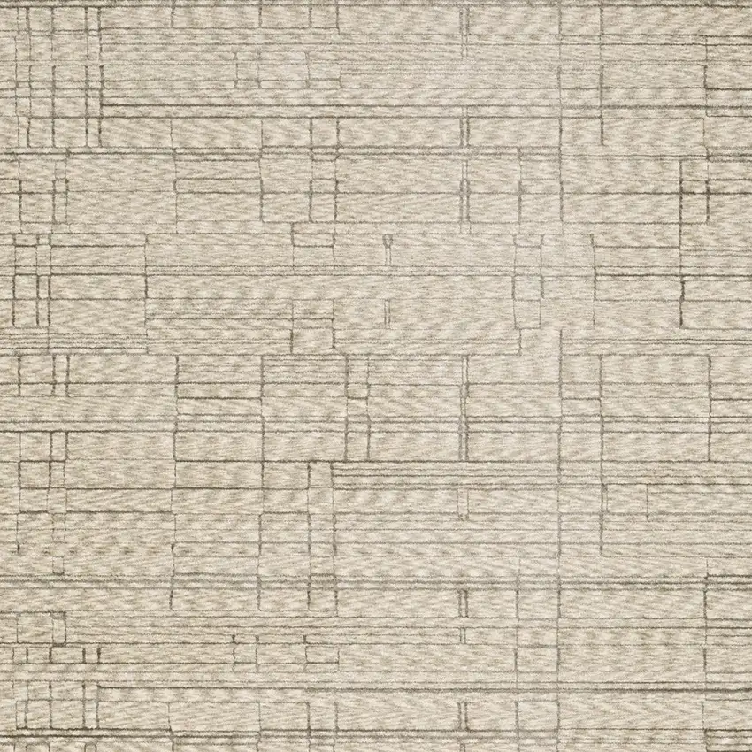 8' Beige And Brown Geometric Runner Rug With Fringe Photo 9