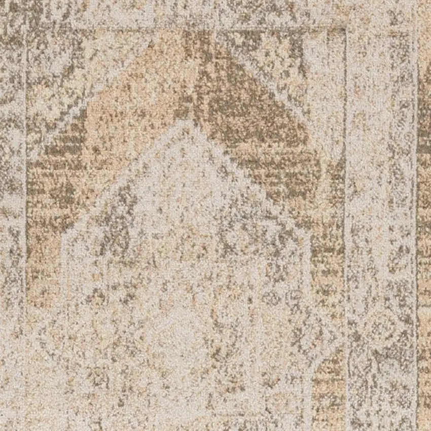 10' Beige And Brown Geometric Runner Rug Photo 3