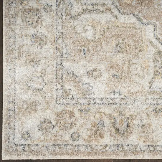 6' Beige And Brown Oriental Runner Rug Photo 8