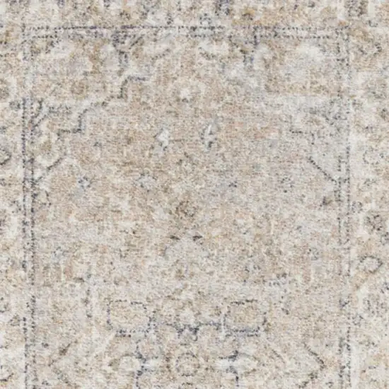 6' Beige And Brown Oriental Runner Rug Photo 3