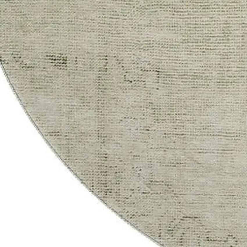 8' Beige And Brown Oriental Washable Round Rug With UV Protection Photo 3