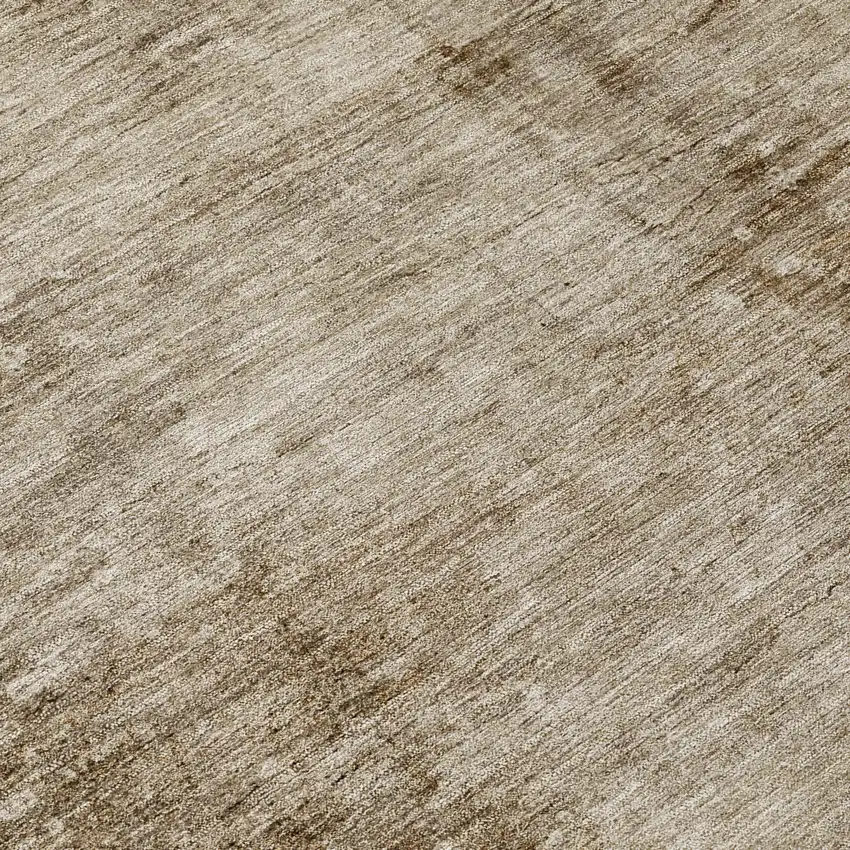 8' Beige And Brown Round Abstract Washable Indoor Outdoor Area Rug Photo 8