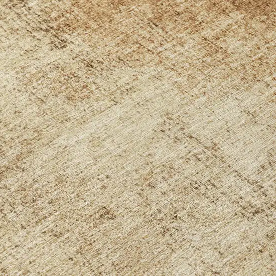 8' Beige And Brown Round Abstract Washable Indoor Outdoor Area Rug Photo 8