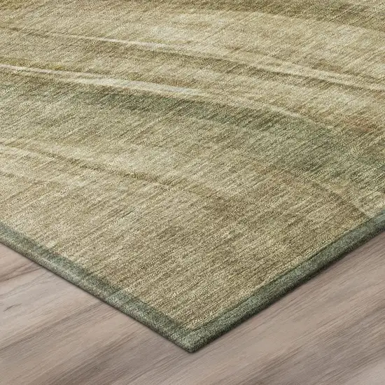 8' Beige And Brown Round Abstract Washable Indoor Outdoor Area Rug Photo 4