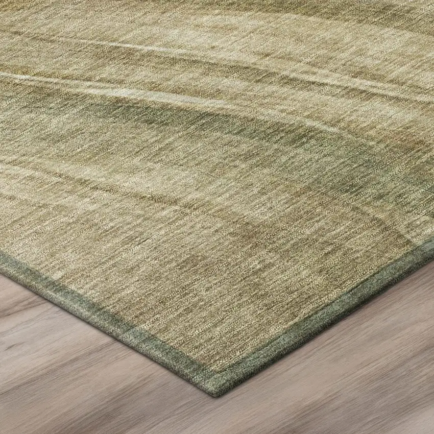 8' Beige And Brown Round Abstract Washable Indoor Outdoor Area Rug Photo 4