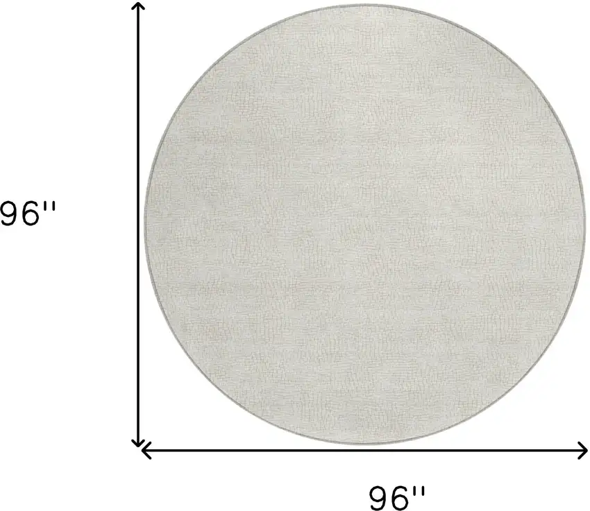 8' Beige And Brown Round Geometric Washable Indoor Outdoor Area Rug Photo 9
