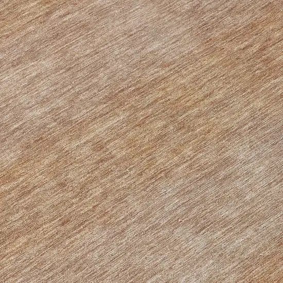 8' Beige And Brown Round Striped Washable Indoor Outdoor Area Rug Photo 9